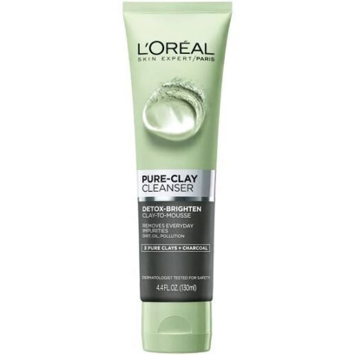L'Oreal Paris Pure-Clay Cleanser Detox & Brighten with Charcoal, 4.4 fl. oz.