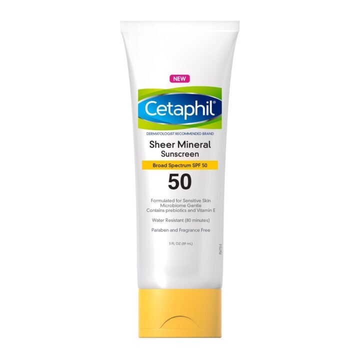 Cetaphil Sheer Mineral Sunscreen SPF 50 Face & Body Lotion Fragrance free3.0oz